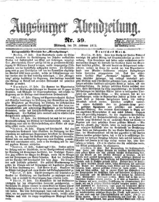 Augsburger Abendzeitung Mittwoch 28. Februar 1872