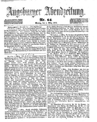 Augsburger Abendzeitung Montag 4. März 1872