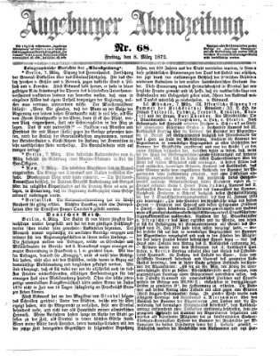 Augsburger Abendzeitung Freitag 8. März 1872