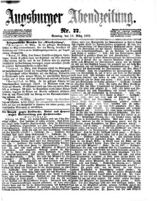 Augsburger Abendzeitung Sonntag 17. März 1872