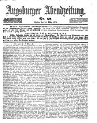 Augsburger Abendzeitung Freitag 22. März 1872