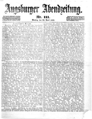 Augsburger Abendzeitung Montag 22. April 1872