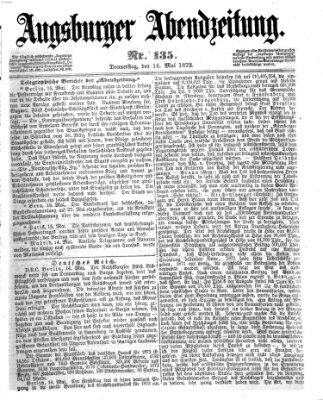 Augsburger Abendzeitung Donnerstag 16. Mai 1872