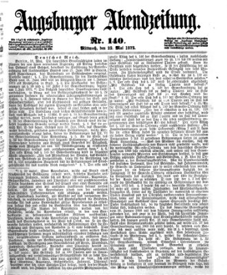 Augsburger Abendzeitung Mittwoch 22. Mai 1872