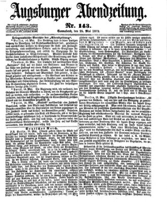 Augsburger Abendzeitung Samstag 25. Mai 1872