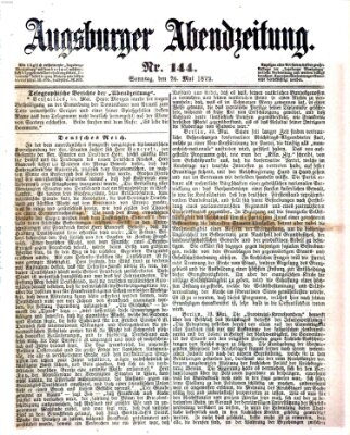 Augsburger Abendzeitung Sonntag 26. Mai 1872