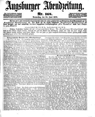 Augsburger Abendzeitung Donnerstag 20. Juni 1872