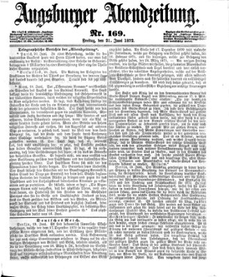 Augsburger Abendzeitung Freitag 21. Juni 1872