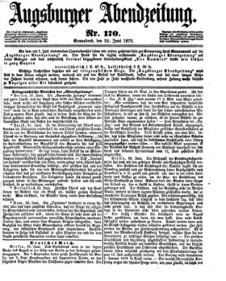 Augsburger Abendzeitung Samstag 22. Juni 1872