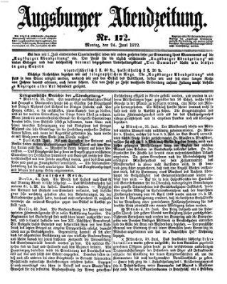 Augsburger Abendzeitung Montag 24. Juni 1872