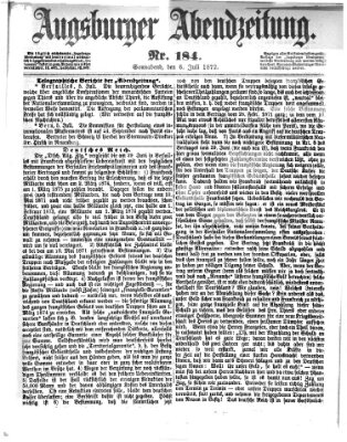 Augsburger Abendzeitung Samstag 6. Juli 1872