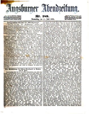 Augsburger Abendzeitung Donnerstag 11. Juli 1872