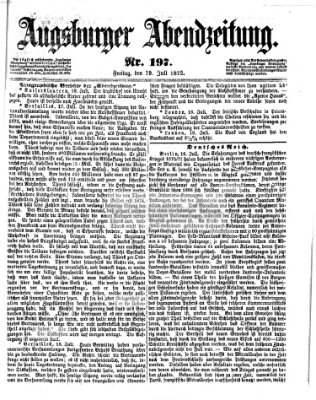 Augsburger Abendzeitung Freitag 19. Juli 1872