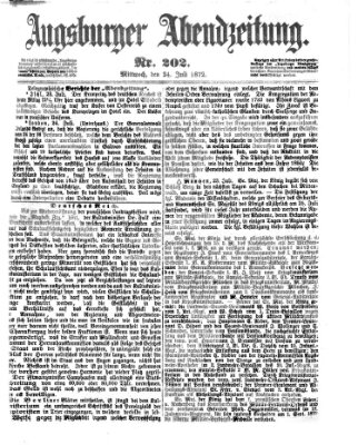 Augsburger Abendzeitung Mittwoch 24. Juli 1872