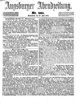 Augsburger Abendzeitung Samstag 27. Juli 1872