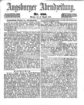 Augsburger Abendzeitung Montag 12. August 1872