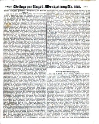 Augsburger Abendzeitung Dienstag 13. August 1872