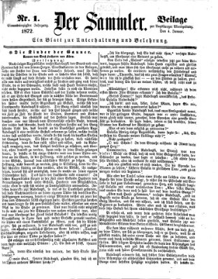 Der Sammler (Augsburger Abendzeitung) Donnerstag 4. Januar 1872