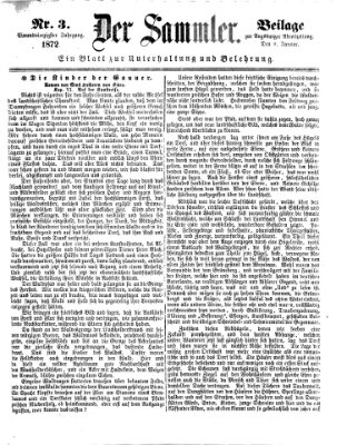 Der Sammler (Augsburger Abendzeitung) Dienstag 9. Januar 1872