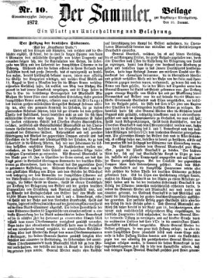 Der Sammler (Augsburger Abendzeitung) Donnerstag 25. Januar 1872