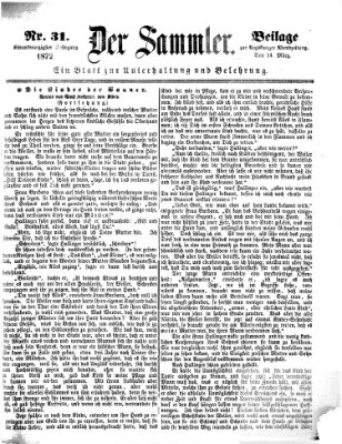 Der Sammler (Augsburger Abendzeitung) Donnerstag 14. März 1872