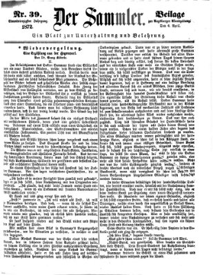 Der Sammler (Augsburger Abendzeitung) Samstag 6. April 1872