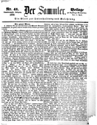 Der Sammler (Augsburger Abendzeitung) Donnerstag 11. April 1872