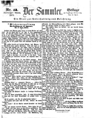 Der Sammler (Augsburger Abendzeitung) Dienstag 16. April 1872