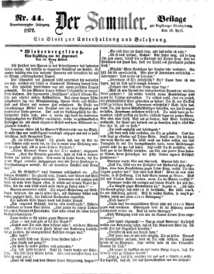 Der Sammler (Augsburger Abendzeitung) Donnerstag 18. April 1872