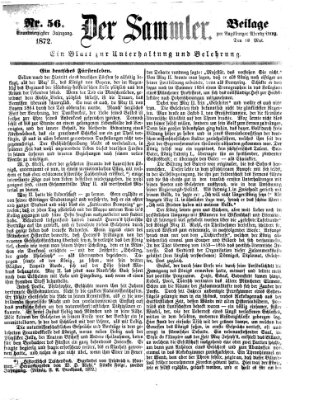 Der Sammler (Augsburger Abendzeitung) Samstag 18. Mai 1872