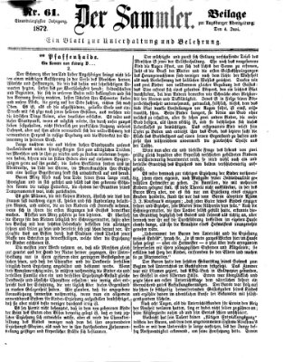 Der Sammler (Augsburger Abendzeitung) Dienstag 4. Juni 1872