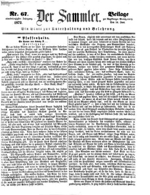 Der Sammler (Augsburger Abendzeitung) Dienstag 18. Juni 1872