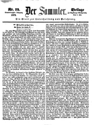 Der Sammler (Augsburger Abendzeitung) Dienstag 2. Juli 1872