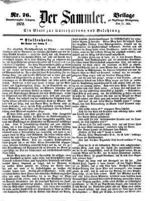 Der Sammler (Augsburger Abendzeitung) Donnerstag 11. Juli 1872