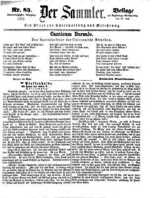 Der Sammler (Augsburger Abendzeitung) Samstag 27. Juli 1872