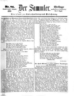 Der Sammler (Augsburger Abendzeitung) Samstag 3. August 1872