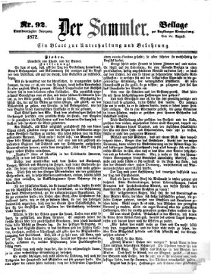 Der Sammler (Augsburger Abendzeitung) Dienstag 20. August 1872