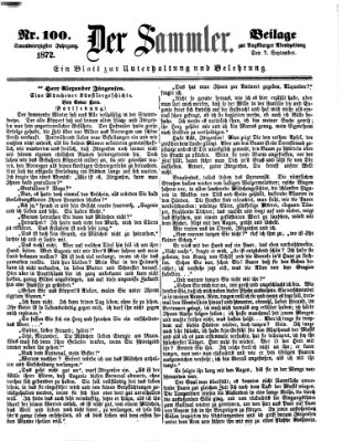 Der Sammler (Augsburger Abendzeitung) Samstag 7. September 1872