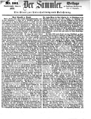 Der Sammler (Augsburger Abendzeitung) Dienstag 10. September 1872