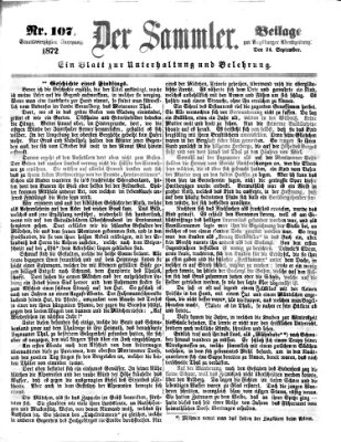 Der Sammler (Augsburger Abendzeitung) Dienstag 24. September 1872