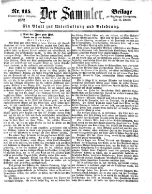 Der Sammler (Augsburger Abendzeitung) Samstag 12. Oktober 1872