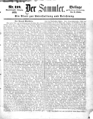 Der Sammler (Augsburger Abendzeitung) Mittwoch 23. Oktober 1872