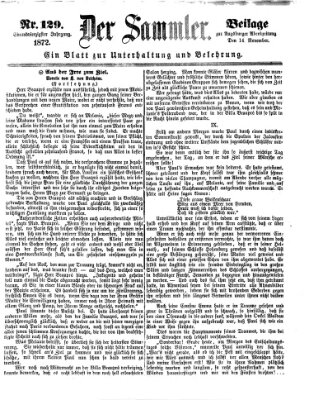 Der Sammler (Augsburger Abendzeitung) Donnerstag 14. November 1872