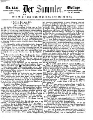 Der Sammler (Augsburger Abendzeitung) Dienstag 26. November 1872