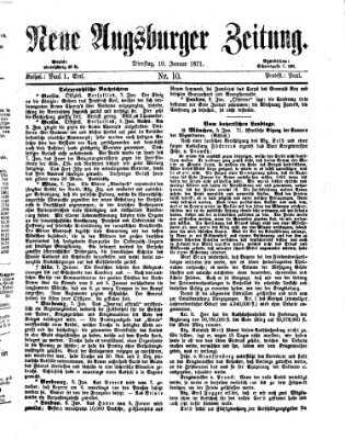 Neue Augsburger Zeitung Dienstag 10. Januar 1871