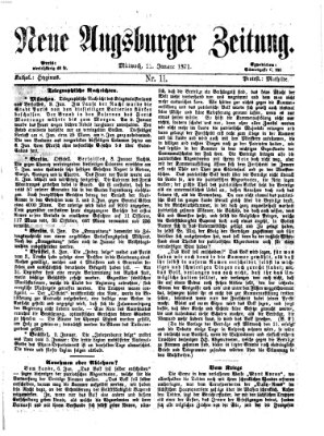 Neue Augsburger Zeitung Mittwoch 11. Januar 1871