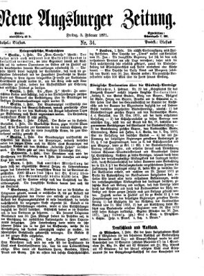 Neue Augsburger Zeitung Freitag 3. Februar 1871