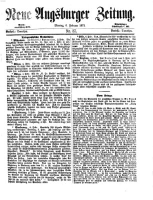 Neue Augsburger Zeitung Montag 6. Februar 1871