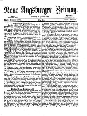 Neue Augsburger Zeitung Mittwoch 8. Februar 1871