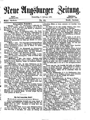 Neue Augsburger Zeitung Donnerstag 9. Februar 1871